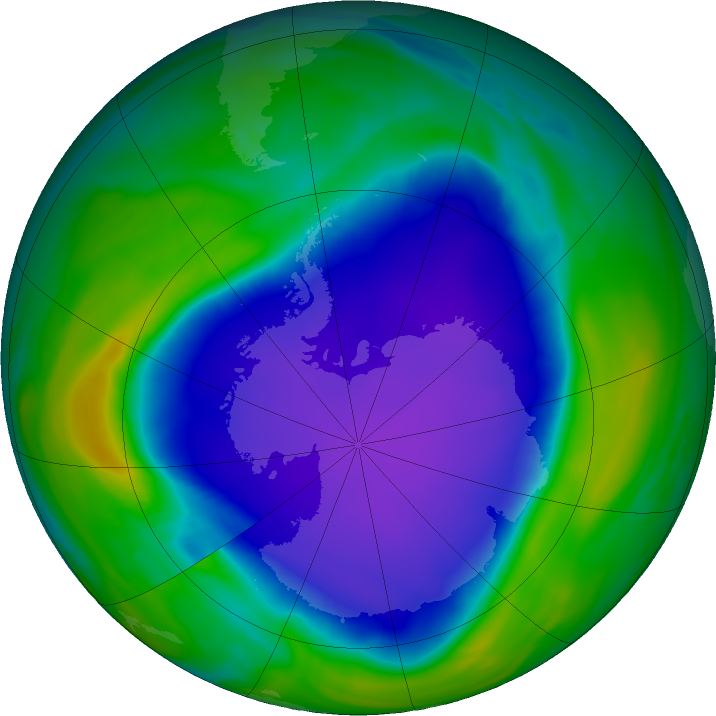 Antarctic ozone map for 14 October 2022